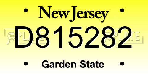 D815282 New Jersey License Plate