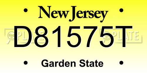 D81575T New Jersey License Plate