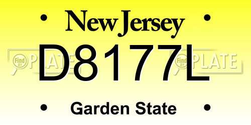 D8177L New Jersey License Plate
