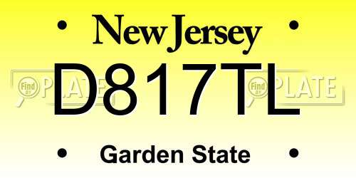 D817TL New Jersey License Plate