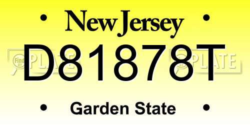 D81878T New Jersey License Plate
