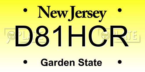 D81HCR New Jersey License Plate