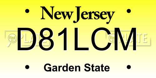 D81LCM New Jersey License Plate