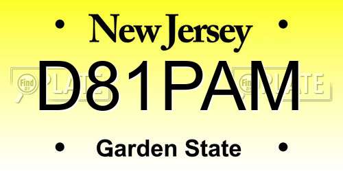 D81PAM New Jersey License Plate
