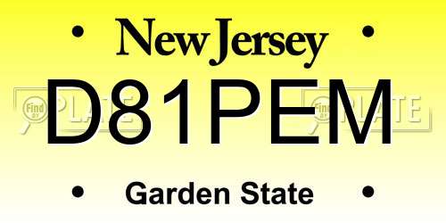 D81PEM New Jersey License Plate