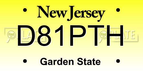 D81PTH New Jersey License Plate