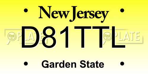 D81TTL New Jersey License Plate