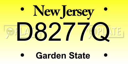 D8277Q New Jersey License Plate