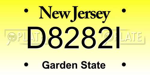 D8282I New Jersey License Plate