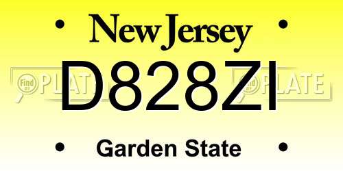 D828ZI New Jersey License Plate