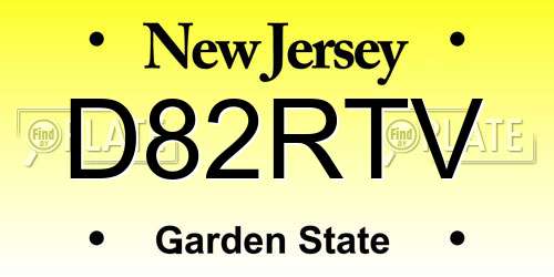 D82RTV New Jersey License Plate