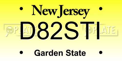 D82STI New Jersey License Plate
