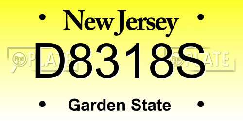 D8318S New Jersey License Plate