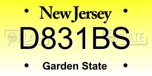 D831BS New Jersey License Plate