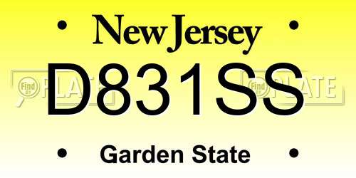 D831SS New Jersey License Plate