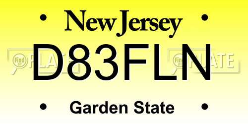 D83FLN New Jersey License Plate