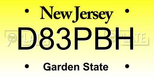 D83PBH New Jersey License Plate