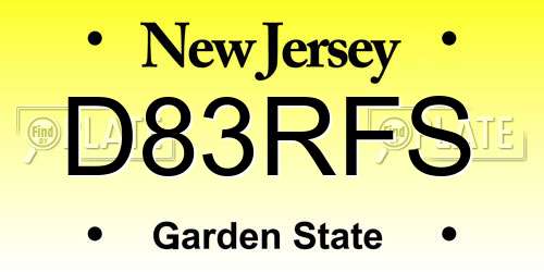 D83RFS New Jersey License Plate
