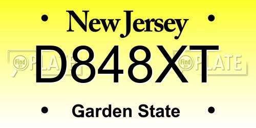 D848XT New Jersey License Plate