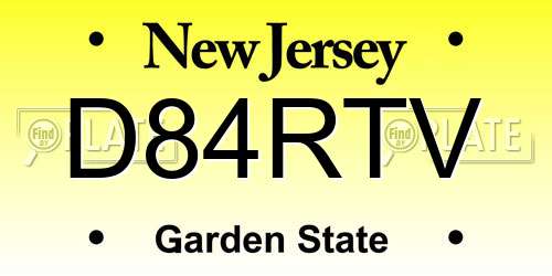 D84RTV New Jersey License Plate