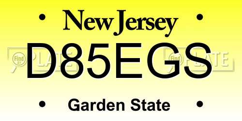 D85EGS New Jersey License Plate