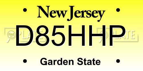 D85HHP New Jersey License Plate