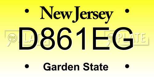 D861EG New Jersey License Plate