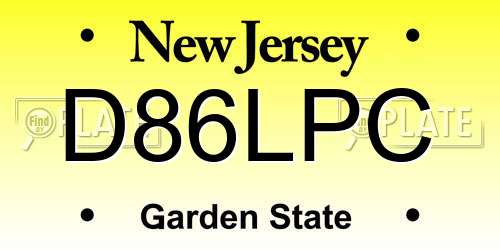 D86LPC New Jersey License Plate