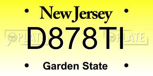 D878TI New Jersey License Plate