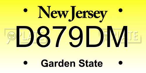 D879DM New Jersey License Plate