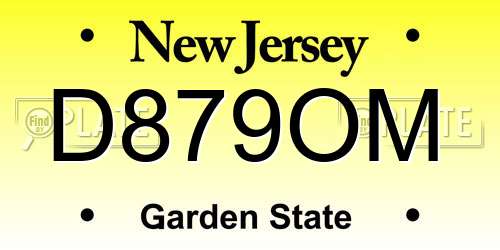 D879OM New Jersey License Plate