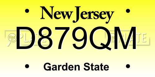 D879QM New Jersey License Plate