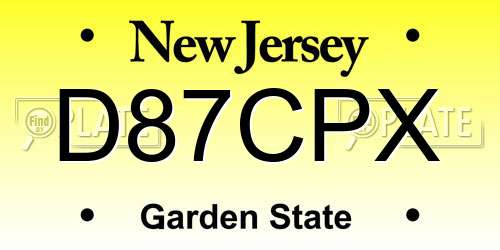 D87CPX New Jersey License Plate
