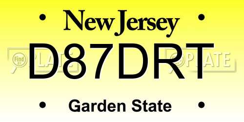 D87DRT New Jersey License Plate