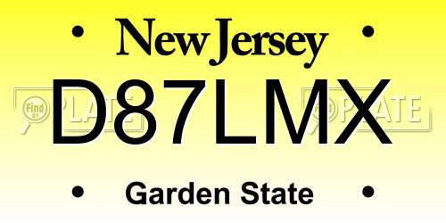 D87LMX New Jersey License Plate