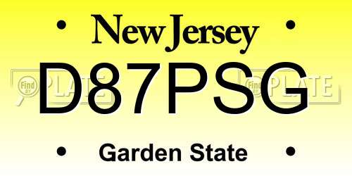 D87PSG New Jersey License Plate