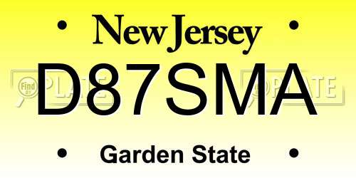 D87SMA New Jersey License Plate