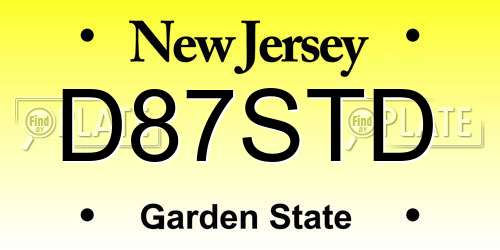 D87STD New Jersey License Plate
