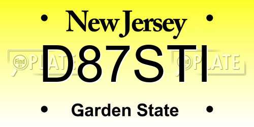 D87STI New Jersey License Plate