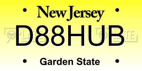 D88HUB New Jersey License Plate