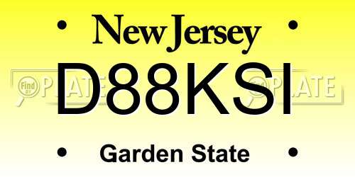 D88KSI New Jersey License Plate