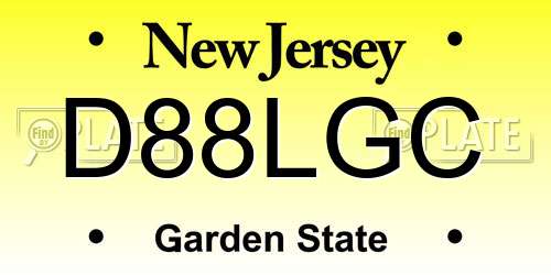 D88LGC New Jersey License Plate
