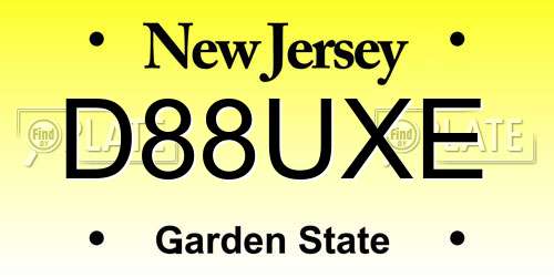 D88UXE New Jersey License Plate