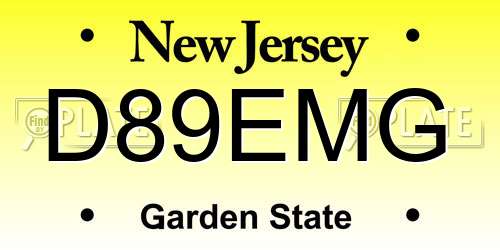 D89EMG New Jersey License Plate
