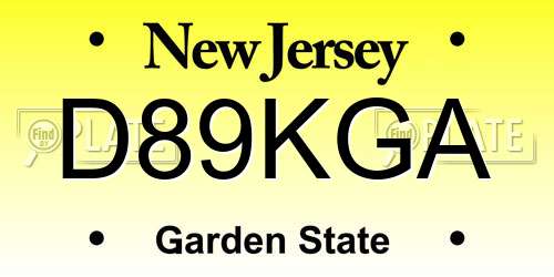 D89KGA New Jersey License Plate