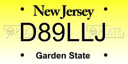 D89LLJ New Jersey License Plate