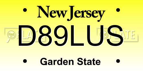 D89LUS New Jersey License Plate