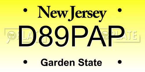 D89PAP New Jersey License Plate