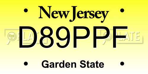 D89PPF New Jersey License Plate