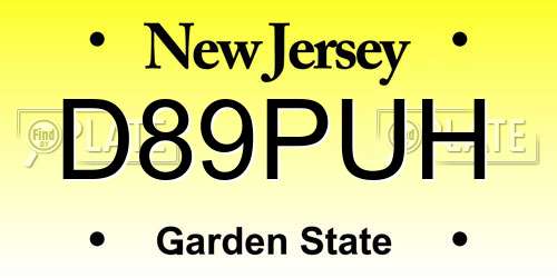 D89PUH New Jersey License Plate